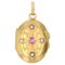 20th Century French Ruby Pearl 18 Karat Yellow Gold Medallion, Image 1