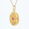 Französisches Rubin Perle Medaillon aus 18 Karat Gelbgold, 20. Jh 9