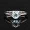 French Aquamarine 18 Karat White Gold Solitaire Ring, 1970s, Image 3