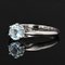 French Aquamarine 18 Karat White Gold Solitaire Ring, 1970s, Image 5