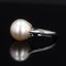 French Cultured Pearl 18 Karat White Gold Solitaire Ring, 1930s 6