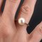 French Cultured Pearl 18 Karat White Gold Solitaire Ring, 1930s 8