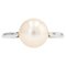 French Cultured Pearl 18 Karat White Gold Solitaire Ring, 1930s 1