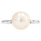 French Cultured Pearl 18 Karat White Gold Solitaire Ring, 1930s, Image 1