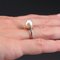 French Cultured Pearl 18 Karat White Gold Solitaire Ring, 1930s, Image 11
