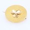 French Cultured Pearl 18 Karat Yellow Gold Clover Brooch, 1960s, Image 5