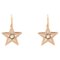 19th Century French Pearl 18 Karat Rose Gold Lever-Back Star Earrings, Set of 2, Image 1