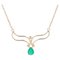 Modern Emerald 18 Karat Rose Gold Necklace 1