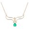 Modern Emerald 18 Karat Rose Gold Necklace, Image 1