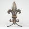 Alari da camino Fleur de Lys Art Déco in bronzo, Francia, anni '20, set di 2, Immagine 11