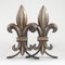 Alari da camino Fleur de Lys Art Déco in bronzo, Francia, anni '20, set di 2, Immagine 15