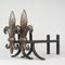 Art Deco Fleur de Lys Bronze Fireplace Andirons, France, 1920s, Set of 2 8