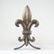 Alari da camino Fleur de Lys Art Déco in bronzo, Francia, anni '20, set di 2, Immagine 10