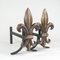 Chenets de Cheminée Art Déco Fleur de Lys en Bronze, France, 1920s, Set de 2 4