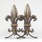 Chenets de Cheminée Art Déco Fleur de Lys en Bronze, France, 1920s, Set de 2 7