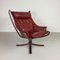 Vintage Leather Winged High Backed Falcon Chair by Sigurd Resell 1