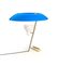 Model 548 Table Lamp in Polished Brass with Blue Difuser by Gino Sarfatti for Astep 11