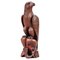 Art Deco Carved Wooden Eagle Sculpture with Glass Eyes, 1960s 1