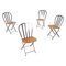Modern Italian Wood and Black Iron Outdoor Chairs, 1990s, Set of 4, Image 1