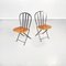 Modern Italian Wood and Black Iron Outdoor Chairs, 1990s, Set of 4, Image 2