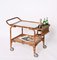 Bamboo, Rattan and Glass Serving Bar Cart, Italy, 1960s 9
