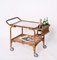 Bamboo, Rattan and Glass Serving Bar Cart, Italy, 1960s, Image 9