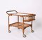 Bamboo, Rattan and Glass Serving Bar Cart, Italy, 1960s, Image 3