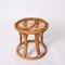 Tabouret Rond Mid-Century en Rotin et Bambou, Italie, 1960s 3