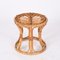 Mid-Century Modern Rattan and Bamboo Italian Round Stool, 1960s, Image 6