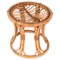 Mid-Century Modern Rattan and Bamboo Italian Round Stool, 1960s, Image 1