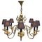 Art Deco Chandelier in Brass, 1930, Image 1