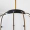 Pendant Light with Brass & Metal Structure and Opaline Glass Diffuser attributed to Angelo Lelli for Stilnovo, 1950s 6