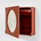 Wall Container Compartment with Wooden Structure and Circular Mirror attributed to Ico & Luisa Parisi, 1950s 3