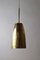 Lámpara colgante cónica de latón, años 50, Imagen 7