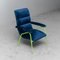 Vintage Lounge Chair in Metal and Blue Velvet, 1960s, Image 1