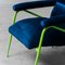 Vintage Lounge Chair in Metal and Blue Velvet, 1960s, Image 6