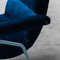 Vintage Lounge Chair in Metal and Blue Velvet, 1960s 5