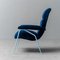 Vintage Sessel aus Metall und blauem Samt, 1960er 2