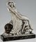 Raoul Lamourdedieu, Art Deco Dancing Nude and Kneeling Man, 1920, Bronze 2
