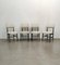 Edmondo Palutari zugeschriebene Esszimmerstühle aus Holz & gestreiftem Samt für Dassi, Italien, 1950er 4er Set 4