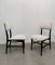 Edmondo Palutari zugeschriebene Esszimmerstühle aus Holz & gestreiftem Samt für Dassi, Italien, 1950er 4er Set 6