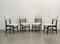 Edmondo Palutari zugeschriebene Esszimmerstühle aus Holz & gestreiftem Samt für Dassi, Italien, 1950er 4er Set 1