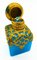 Royal Blue Opaline Glass Perfume Bottle with a Miniature of Paris 1