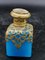 Royal Blue Opaline Glass Perfume Bottle with a Miniature of Paris 6