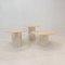 Italian Carrera Marble Side Tables, 1980s, Set of 3 7