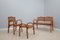 Mid-Century Vienna Straw Bench and Armchair, 1940s, Set of 3 1