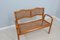 Mid-Century Vienna Straw Bench and Armchair, 1940s, Set of 3 6