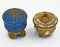 Blue and White Opaline and Golden Brass Palays Royale Boxes, Set of 2 13