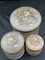 Antique Glass Dressing Table Boxes with Painted Flowers, Image 3