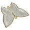 Posacenere a forma di farfalla in vetro con motivo decorativo dorato, anni '80, Immagine 2